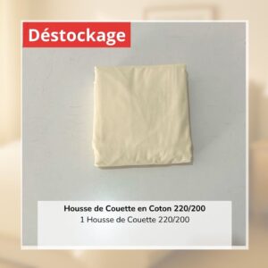 Déstockage! Housse de Couette en Coton Ecru 220/200