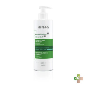 VICHY DERCOS SHAMPOING TRAITANT ANTI-PELLICULAIRE CHEVEUX NORMAUX A GRAS 390 ML