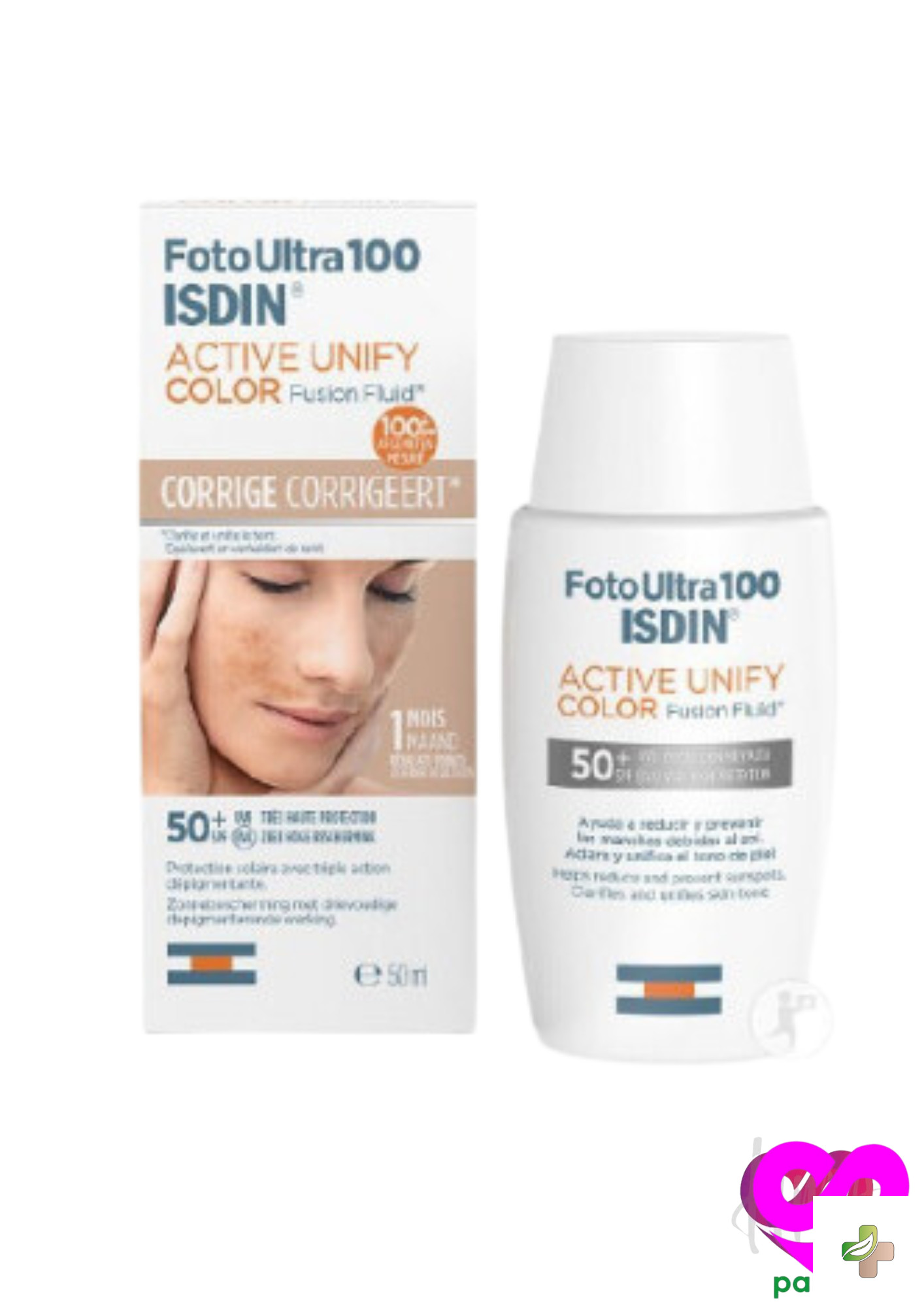 Isdin Écran Solaire Active Unify Fusion Fluide Teinte Spf50+ 50ML 1 Isdin Écran Solaire Active Unify Fusion Fluide Teinte Spf50+ 50ML