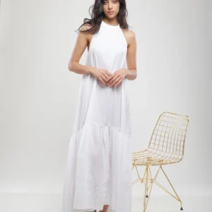 Robe maxi fluide blanche dos nu