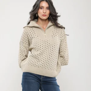 PULL COURT EN MAILLE MANCHES LONGUES