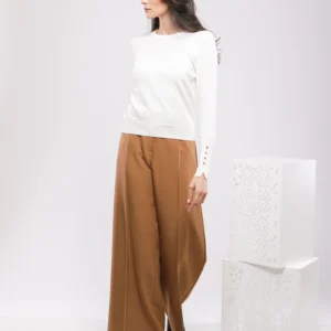 PANTALON TAILLEUR TAILLE HAUTE À PINCES