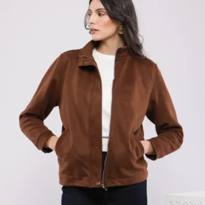 BLOUSON ZIPPÉ À COL CHEMINÉE