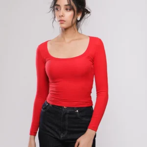 T-SHIRT CÔTELÉ MANCHES LONGUES