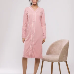CHEMISE DE NUIT MI-LONGUE DETAIL PIPING