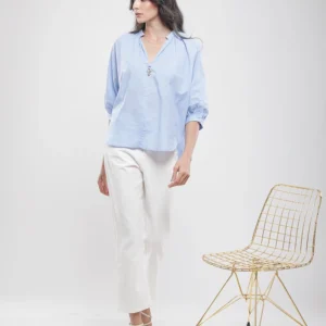 Blouse manches bouffantes 3/4