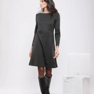 ROBE COURTE CINTREE A MANCHES LONGUES