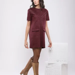 ROBE COURTE EFFET DAIM A CLOUS