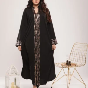 ROBE JEBBA LONGUE À SEQUINS CONTRASTÉS