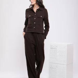 PANTALON LARGE À TAILLE ÉLASTIQUÉE