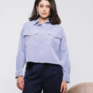CHEMISE À RAYURES ET DOS IMPRIMÉ