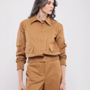 BLOUSON AJUSTÉ À TAILLE SMOKÉE