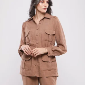 CHEMISE SAFARI POCHES PLAQUEES