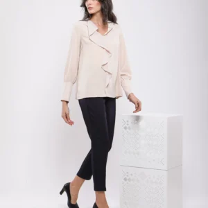 PANTALON CIGARETTE À TAILLE HAUTE