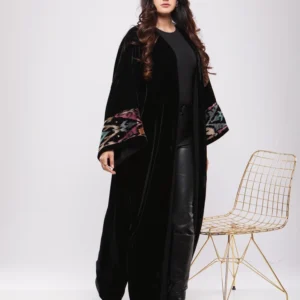 KIMONO EN VELOURS À MOTIFS ETHNIQUES