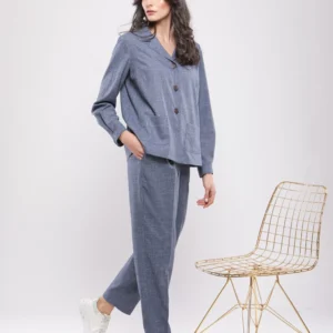 PANTALON CAROTTE TISSE A PINCES