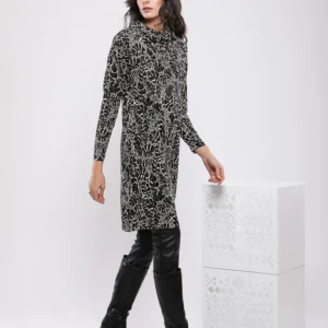 TUNIQUE LONGUE A IMPRIME FEUILLAGE