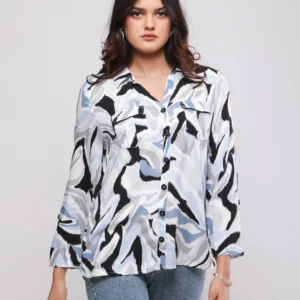 CHEMISE IMPRIMÉE À POCHES