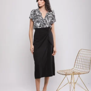 JUPE MIDI PAREO À BOUCLE