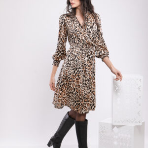 ROBE MIDI IMPRIMÉ LÉOPARD