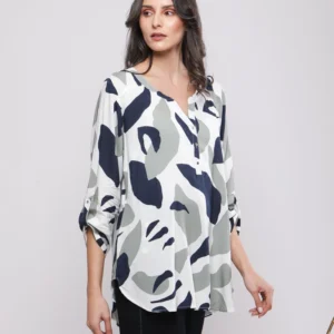 BLOUSE FLUIDE IMPRIMÉ FEUILLAGE