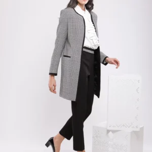 PANTALON DE TAILLEUR À TAILLE PIED-DE-POULE