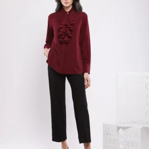 PANTALON CIGARETTE À TAILLE HAUTE