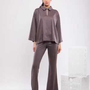 PANTALON FLARE À TAILLE HAUTE