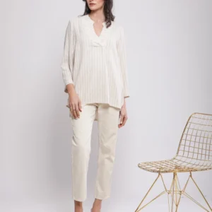 BLOUSE TUNIQUE FLUIDE RAYÉE MANCHES 3/4
