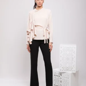 PANTALON DROIT À TAILLE HAUTE