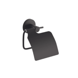 Porte Papier Avec Couvercle Rond Noir Mat