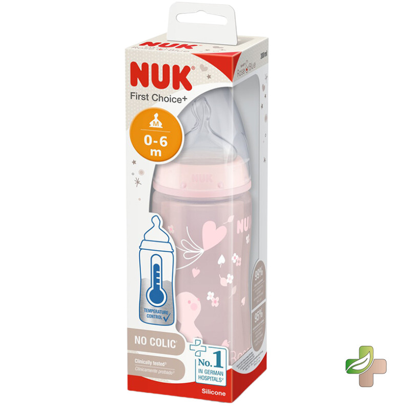 Nuk First Choise+ Biberon 0-6 Mois Rose 300Ml 1 Nuk First Choise+ Biberon 0-6 Mois Rose 300Ml