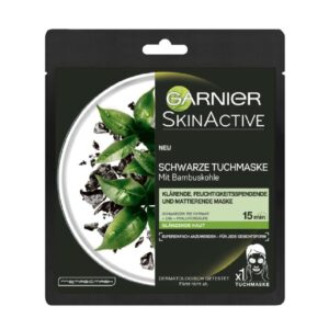 Garnier Masque en tissu noir skinactive au charbon de bambou