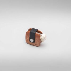 The Yoyo : Acajou Cuir Bleu