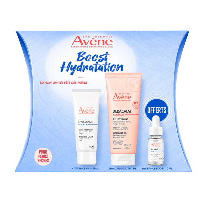 Avène Coffret Boost Hydratation Hydrance Crème Riche + Gel Nettoyant XeraCalm + Sérum Hydrance Boost 10 ml Offert 1 Avène Coffret Boost Hydratation Hydrance Crème Riche + Gel Nettoyant XeraCalm + Sérum Hydrance Boost 10 ml Offert