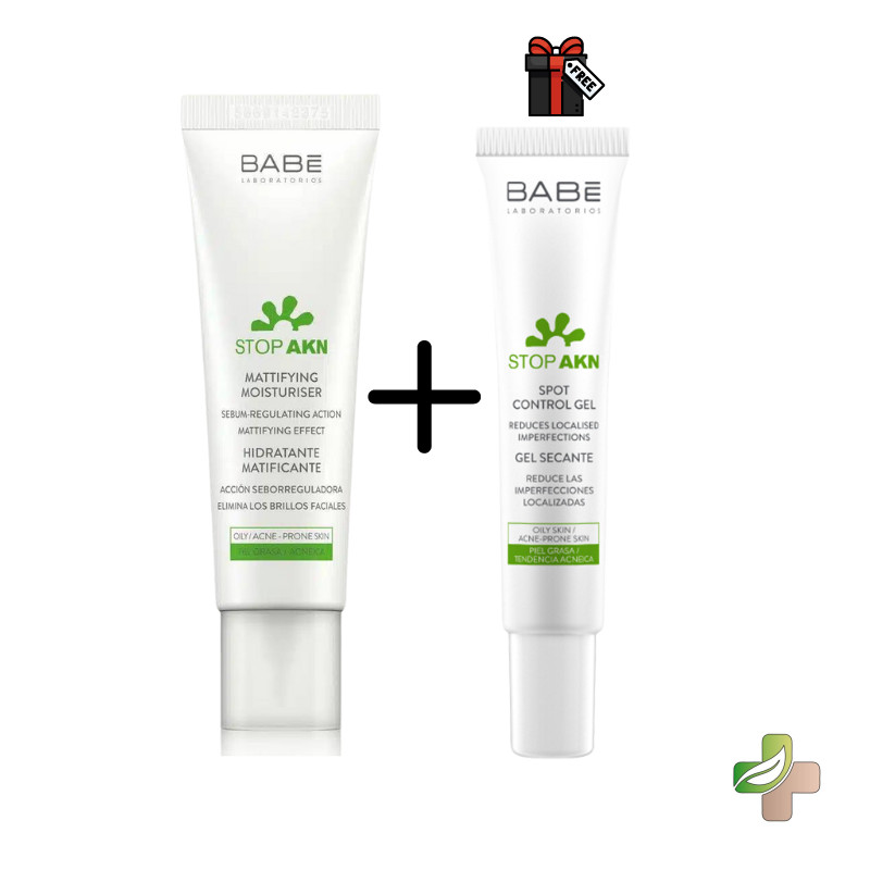 Babe Stop Akn Coffret Crème Mattifying Moisturiser, 50Ml + Spot Control Gel 8ml 1 Babe Stop Akn Coffret Crème Mattifying Moisturiser, 50Ml + Spot Control Gel 8ml