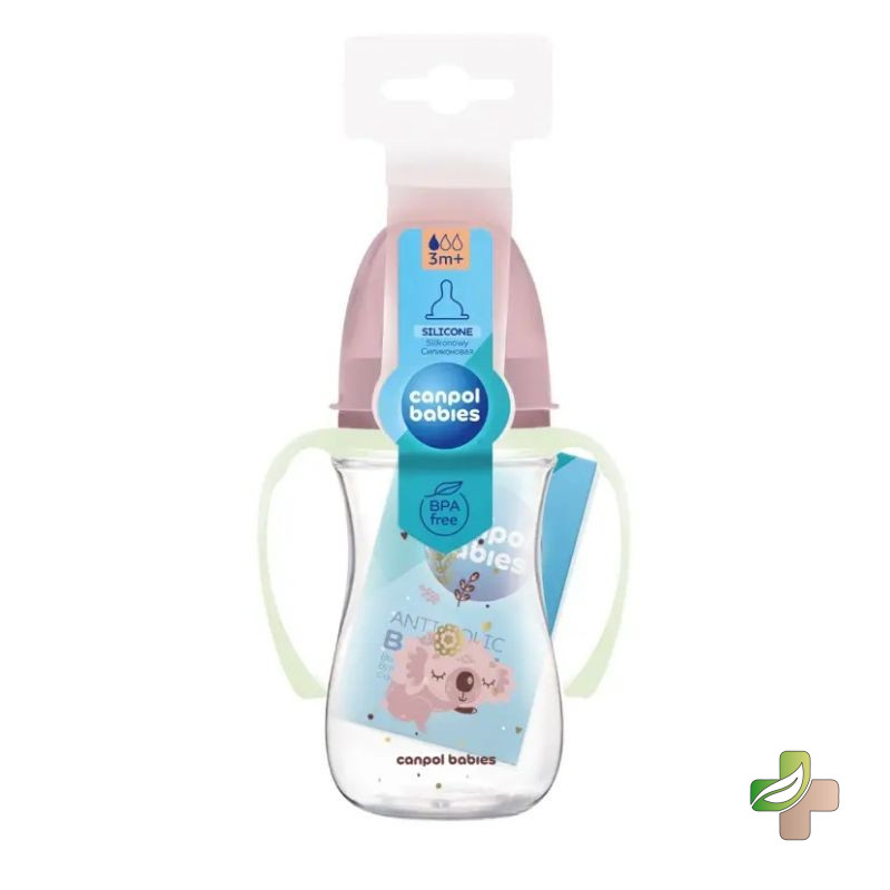Biberon Col Large Polypropylène Sleepy Koala Rose-35/238_pin 240ml 1 Biberon Col Large Polypropylène Sleepy Koala Rose-35/238_pin 240ml