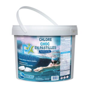 Chlore rapide en pastilles de 20g (Duline PRO-20 Pastilles de 20gr pour piscines – 5Kg)