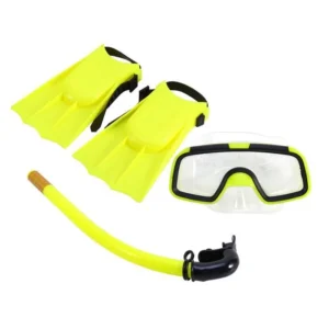Ensemble de lunettes de plongée Masque de plongée avec tuba pour enfants – Jaune