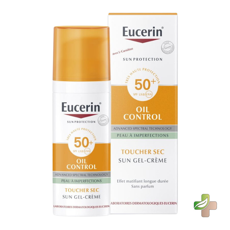 Eucerin Oil Control Gel Crème SPF 50+ Au Toucher Sec 1 Eucerin Oil Control Gel Crème SPF 50+ Au Toucher Sec