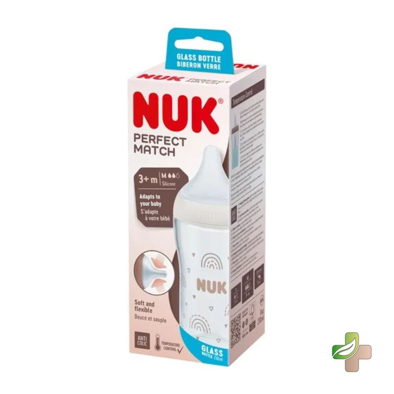 NUK Perfect Match Biberon en Verre, 230ml 1 NUK Perfect Match Biberon en Verre, 230ml