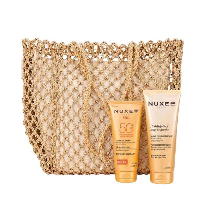 NUXE Lait Solaire Fondant SPF50+ 150 ml + Huile de Douche Prodigieux® 200 ml Offerte + Sac de Plage Offert 1 NUXE Lait Solaire Fondant SPF50+ 150 ml + Huile de Douche Prodigieux® 200 ml Offerte + Sac de Plage Offert
