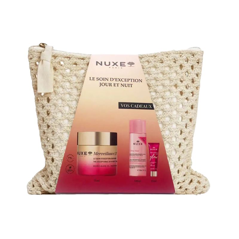 NUXE Merveillance Lift Soin Jour & Nuit 75 ml + Very Rose Eau Micellaire 100 ml + Crème Bonne Mine 15 ml + Trousse Offerts 1 NUXE Merveillance Lift Soin Jour & Nuit 75 ml + Very Rose Eau Micellaire 100 ml + Crème Bonne Mine 15 ml + Trousse Offerts