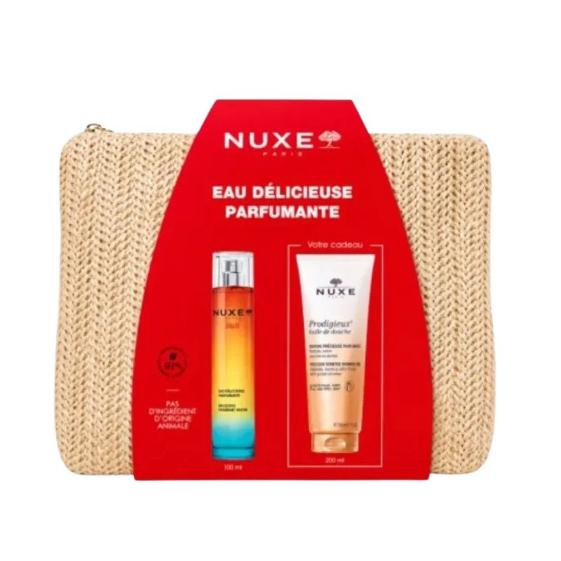 NUXE Eau Délicieuse Parfumante 100 ml + Huile de Douche Prodigieux® 200 ml Offerte + Trousse Offerte 1 NUXE Eau Délicieuse Parfumante 100 ml + Huile de Douche Prodigieux® 200 ml Offerte + Trousse Offerte