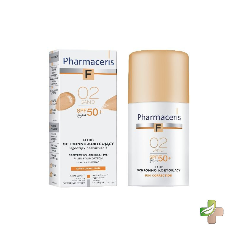PHARMACERIS F Fond de Teint Fluide SPF50+ (Sand 02) 30ml 1 PHARMACERIS F Fond de Teint Fluide SPF50+ (Sand 02) 30ml