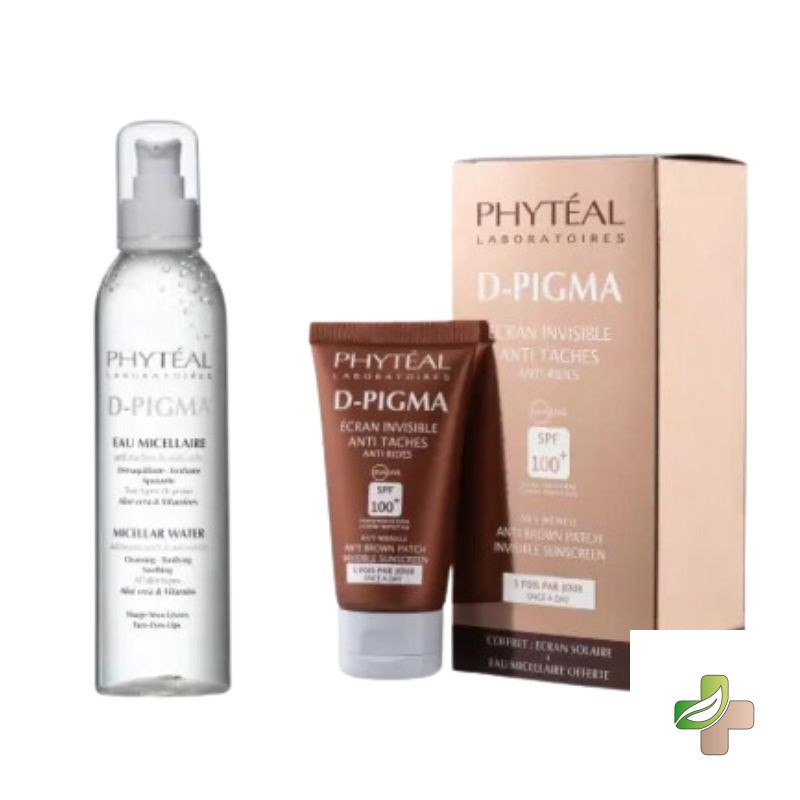 Phyteal Dpigma Ecran Invisible Spf100+ 50ML + Dpigma Eau Micellaire A L’Aloe Vera 250Ml Offerte 1 Phyteal Dpigma Ecran Invisible Spf100+ 50ML + Dpigma Eau Micellaire A L’Aloe Vera 250Ml Offerte