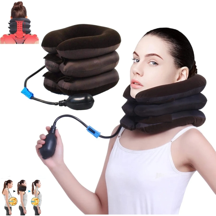 Coussin gonflable pour les cervicales a 3 niveaux 1 Coussin gonflable pour les cervicales a 3 niveaux