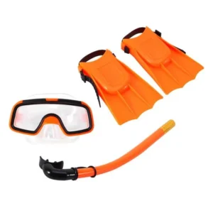 Ensemble de lunettes de plongée Masque de plongée avec tuba pour enfants – ORANGE