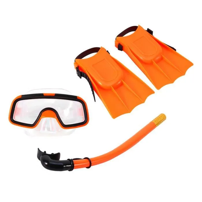 Ensemble de lunettes de plongée Masque de plongée avec tuba pour enfants – ORANGE 1 Ensemble de lunettes de plongée Masque de plongée avec tuba pour enfants – ORANGE