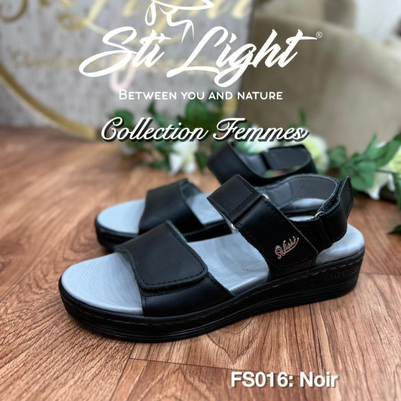 STI LIGHT,Sandales Orthopédiques Noires, FS016 1 STI LIGHT,Sandales Orthopédiques Noires, FS016